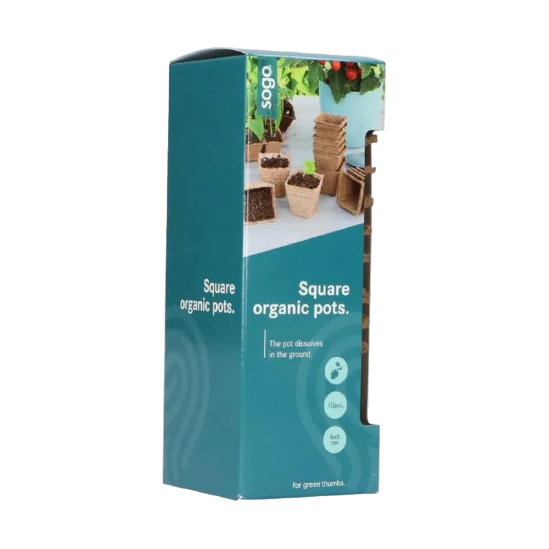 Biologische Töpfchen 6 cm eckig (10 Stück)